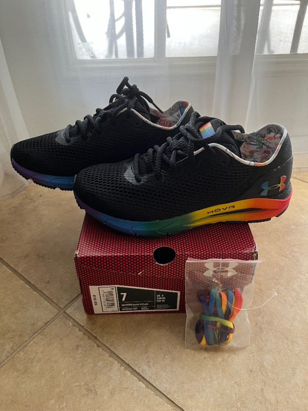 Under Armour UA HOVR Sonic Running Shoe Pride Edition, Men's SZ 7